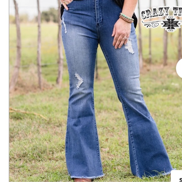 Crazy Train High Waisted Flared Denim Jeans - Picture 11 of 11